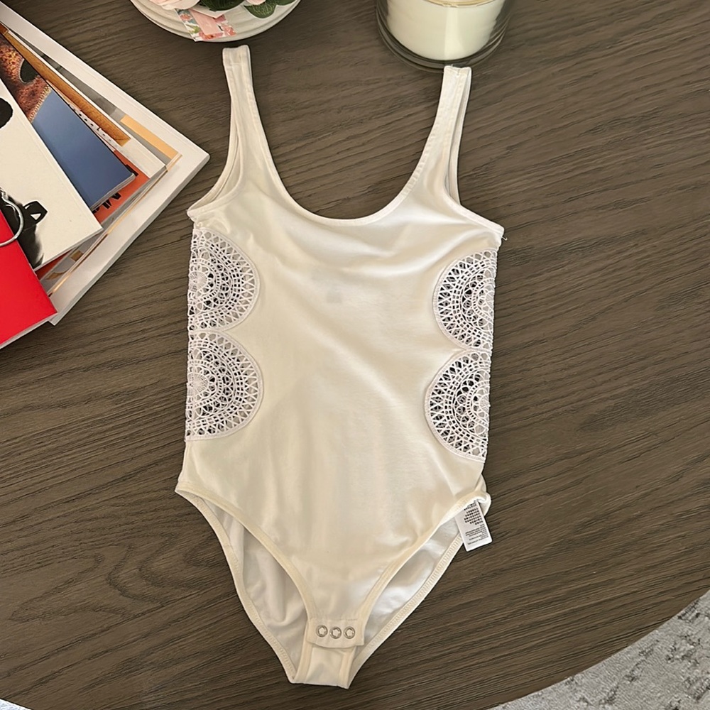 Topshop White Bodysuit Size 2 XS